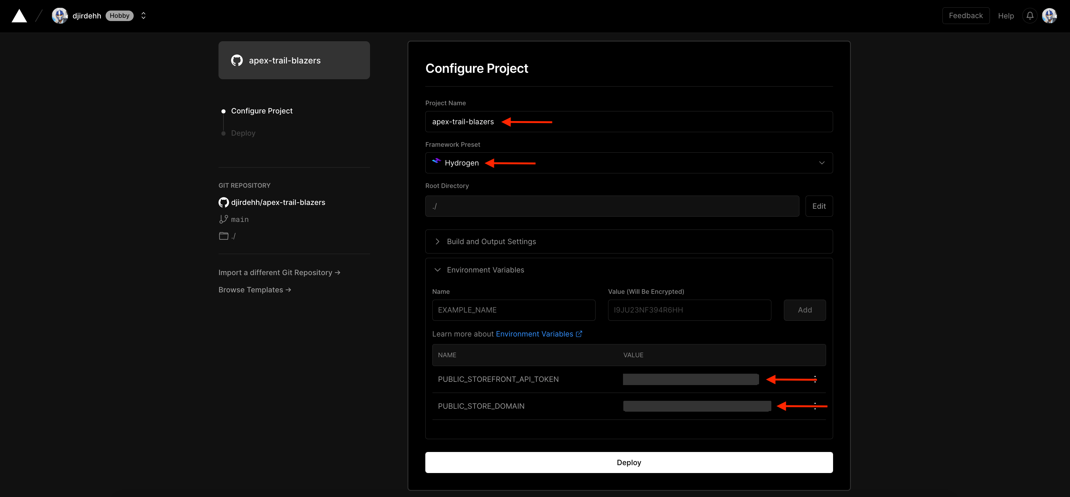 Vercel deployment configuration