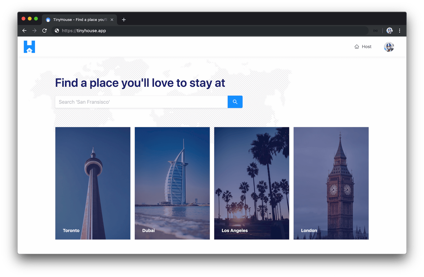 Homepage of tinyhouse.app