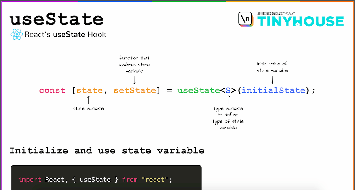 Cheat sheet for the useState Hook